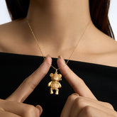 Teddy 18K Gold Diamond Opening Bear Necklace